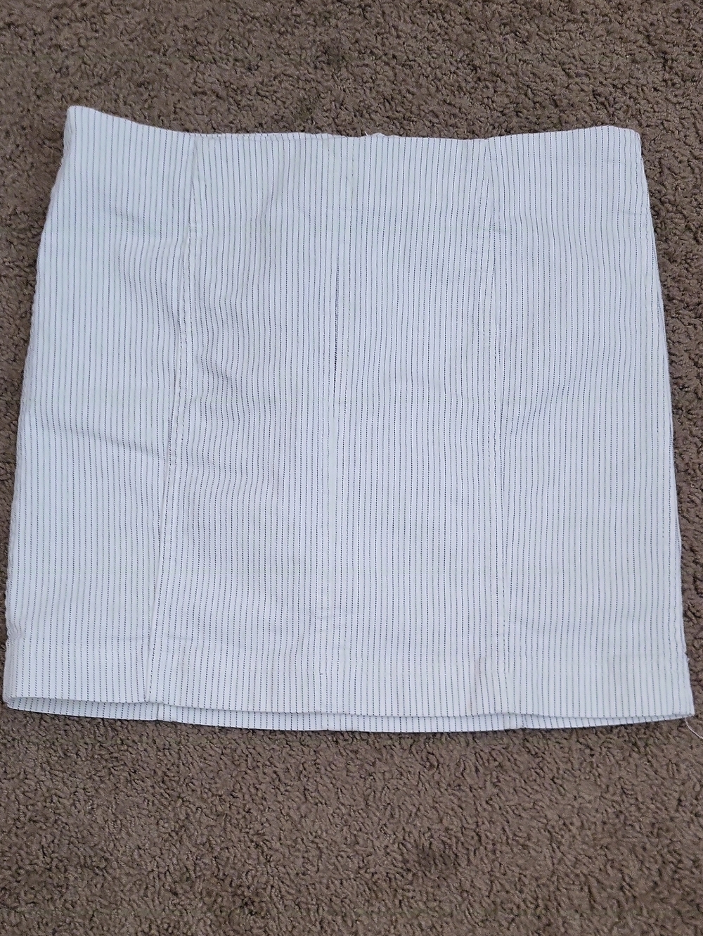 Free People White Mini Skirt with Thin Pinstripes